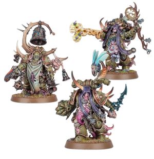 Malignant Plaguecaster, Noxious Blightbringer, and Plague Marine Champion