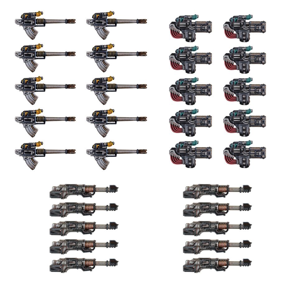 Heavy Weapons Upgrade Set - Volkite Culverins, Lascannons, and Autocannons